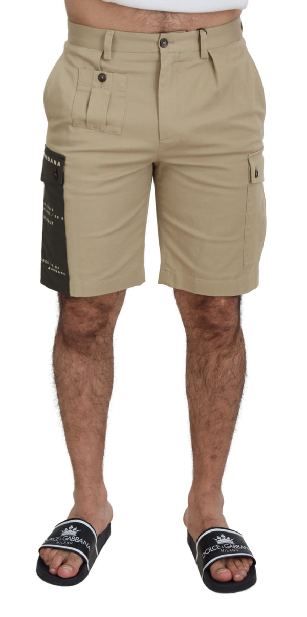 Dolce &amp; Gabbana Beige Cotton Cargo Bermuda Shortsit