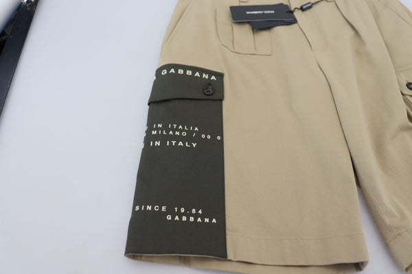 Dolce &amp; Gabbana Beige Cotton Cargo Bermuda Shortsit