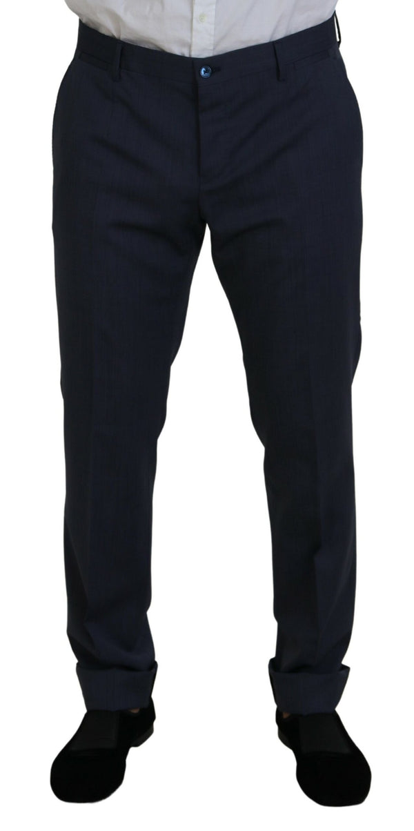 Dolce &amp; Gabbana Blue Wool MARTINI 3-osainen Slim Fit -puku