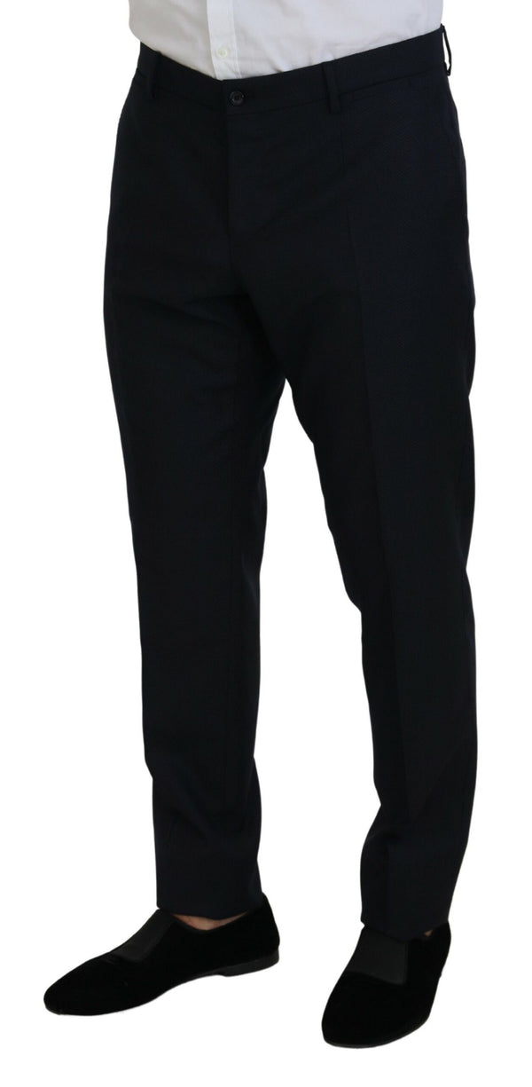 Dolce & Gabbana Elegant Blue Martini Wool-Silk Blend Suit