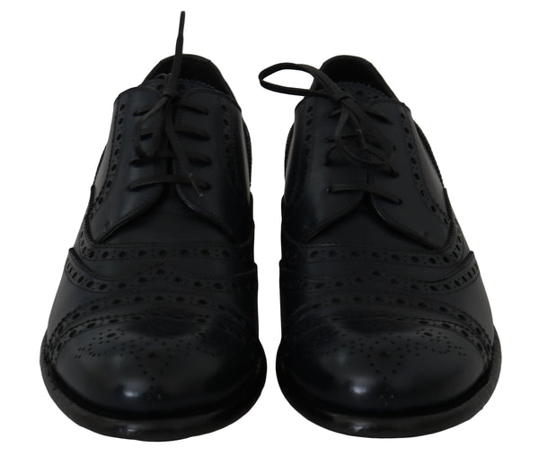 Dolce &amp; Gabbana tummansiniset nahkaiset Wingtip Oxford -mekkokengät