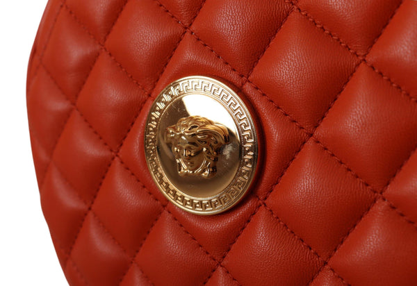 Versace Red Nappa -nahkainen Medusa Round Crossbody -laukku