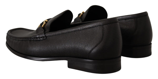 Salvatore Ferragamo Black Calf Leather Moccasins Loafers Kengät