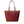 Michael Kors Charlotte Dark Cherry Large Leather Top Zip Tote Bag Purse