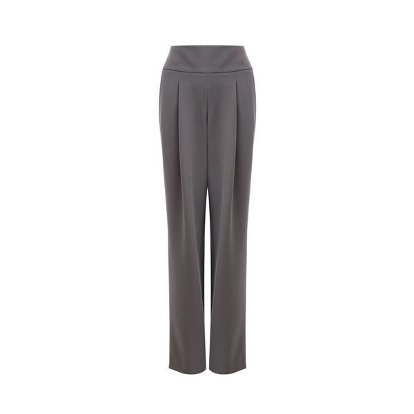 Lardini Chic Gray Wool Trousers for Sophisticated Style