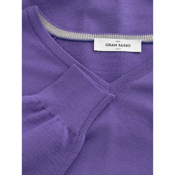 Gran Sasso Elegant Purple Wool Sweater for Discerning Men