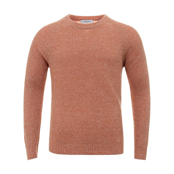 Gran Sasso Orange Linen-Cotton Blend Sweater