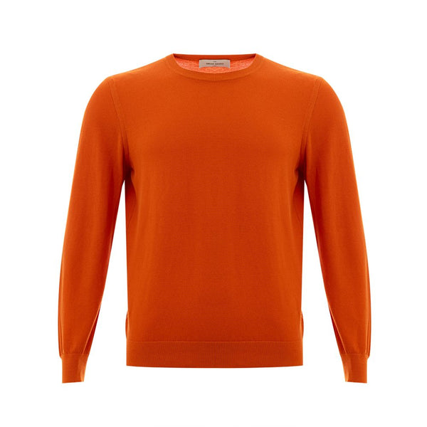 Gran Sasso Classic Orange Cotton Sweater for Elegant Men