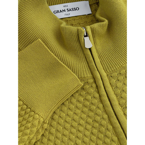 Gran Sasso Elegant Yellow Cotton Cardigan for Men