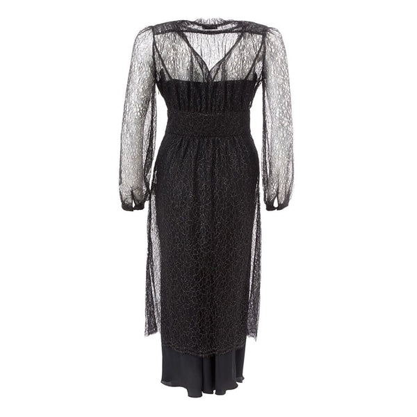 Lardini Elegant Black Nylon Dress