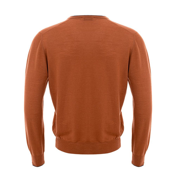 Gran Sasso Chic Orange Woolen Sweater for Sophisticated Men