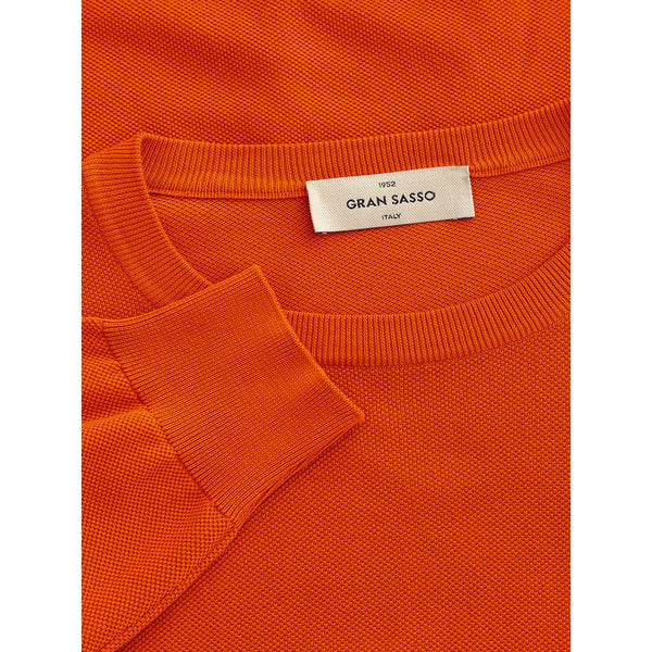 Gran Sasso Classic Orange Cotton Sweater for Elegant Men