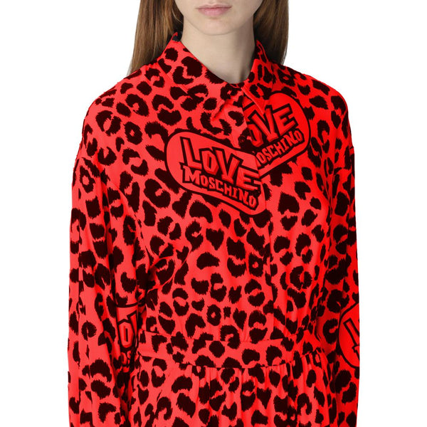 Love Moschino Elegant Viscose Blend Leopard Print Dress
