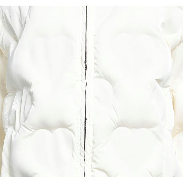 Love Moschino Chic White Heart-Adorned Designer Jacket