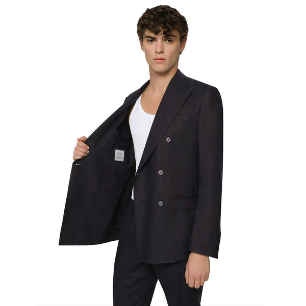 Dolce & Gabbana Blue Linen Suit