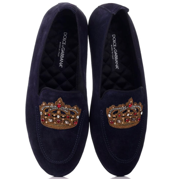 Dolce & Gabbana Blue Leather Di Calfskin Loafer