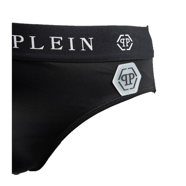 Philipp Plein Sleek Nylon Swim Briefs with Iconic Logo Detail