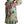 Dolce & Gabbana Green Floral Long Sleeve V-neck Midi Dress