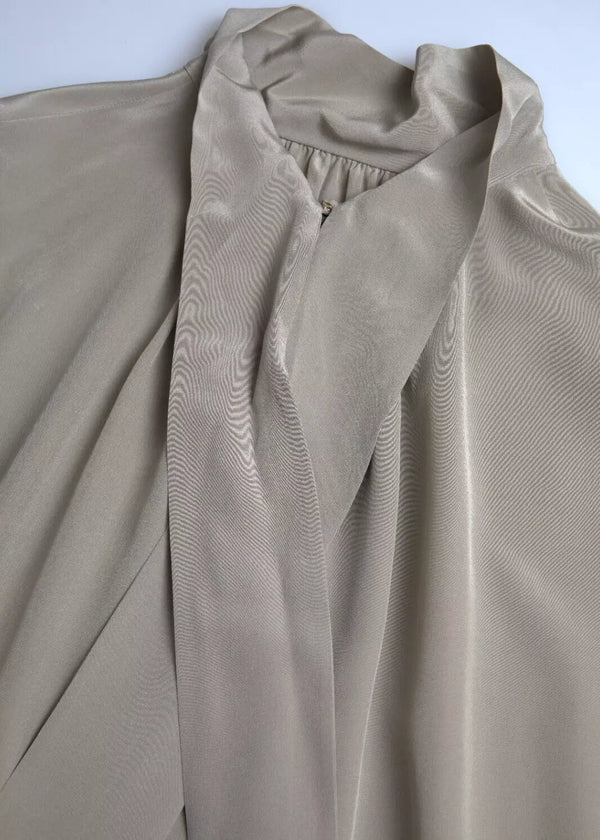 Dolce & Gabbana Gray Mock Neck Long Sleeves Top Blouse