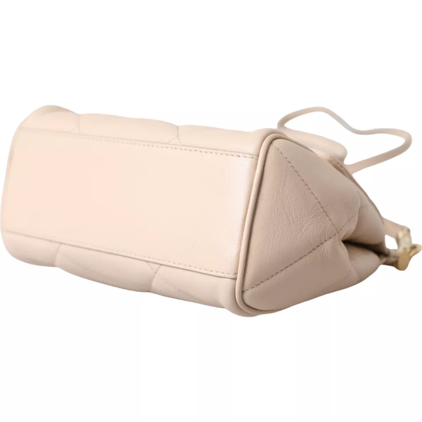 Dolce & Gabbana Beige Leather SICILY Hand Shoulder Satchel Bag
