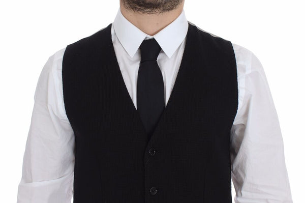 Dolce &amp; Gabbana Black Cotton Dress Vest Blazer -takki