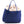 BYBLOS Chic Blue Fabric Shopper Tote with Patent Accents