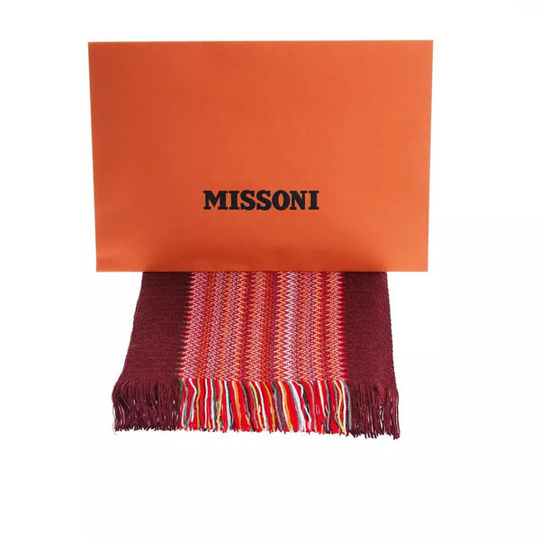 Missoni Vibrant Geometric Patterned Scarf with Fringes