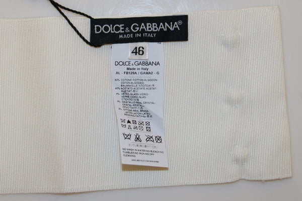 Dolce &amp; Gabbana valkoinen Crystal Brass leveä vyötärö kiitotien vyö