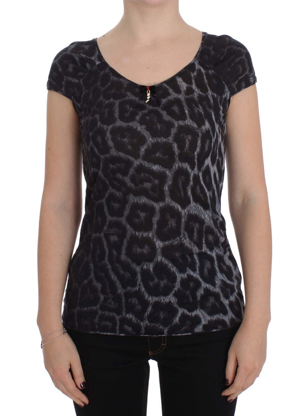 Cavalli Grey Leopard Modal T-paitapusero