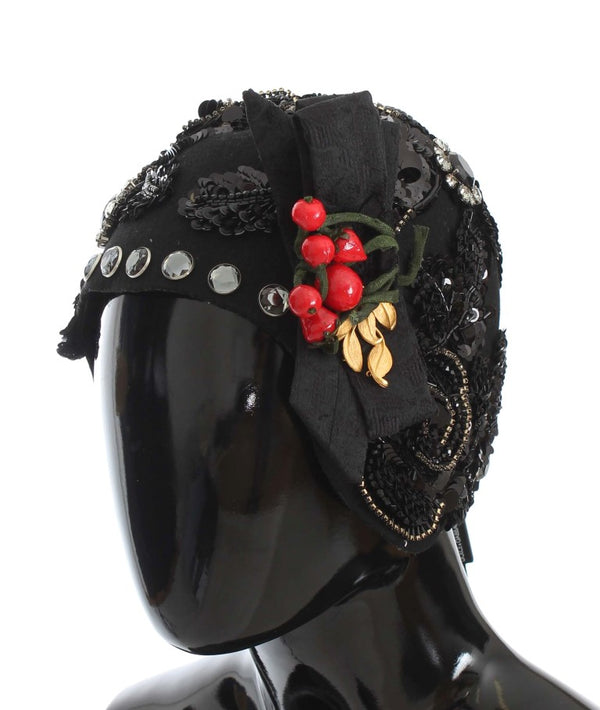 Dolce &amp; Gabbana Black Crystal Gold Cherries rintaneulahattu