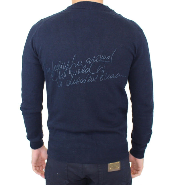 Ermanno Scervino Blue Wool Cashmere Neuletakki