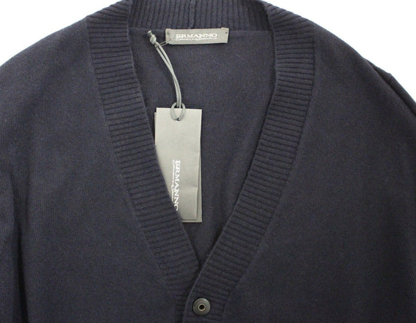 Ermanno Scervino Blue Wool Cashmere Neuletakki