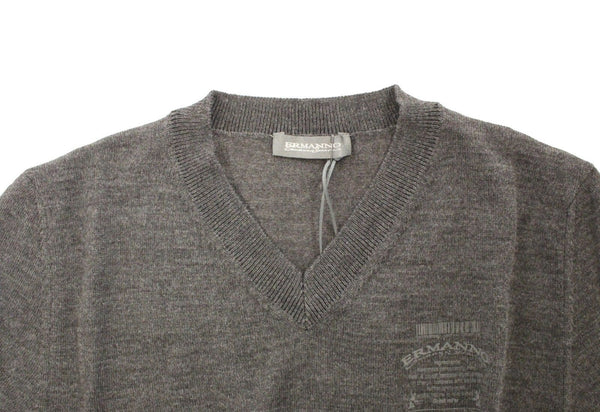 Ermanno Scervino Grey Wool Blend V-kaula-aukkoinen villapaita