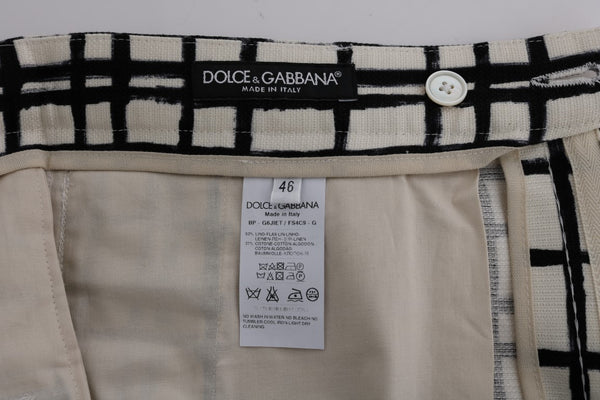 Dolce &amp; Gabbana valkoiset mustaraidalliset vapaat shortsit