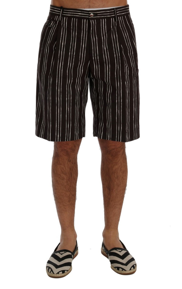 Dolce &amp; Gabbana Bordeaux White Striped Hamp -shortsit