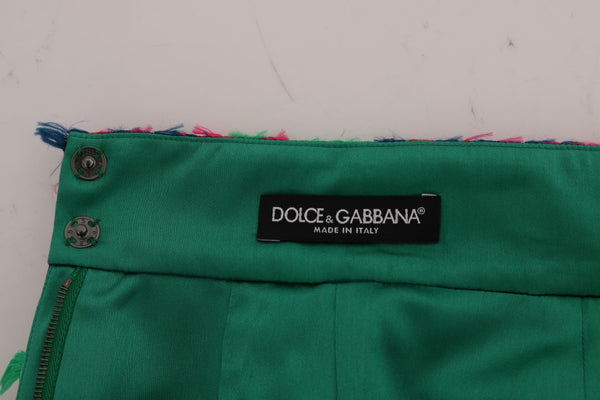 Dolce &amp; Gabbana vaaleanpunainen vihreä jacquard-kynähame