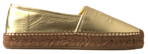 Dolce &amp; Gabbana Gold Nahka D&amp;G Loafers Flats Espadrille-kengät