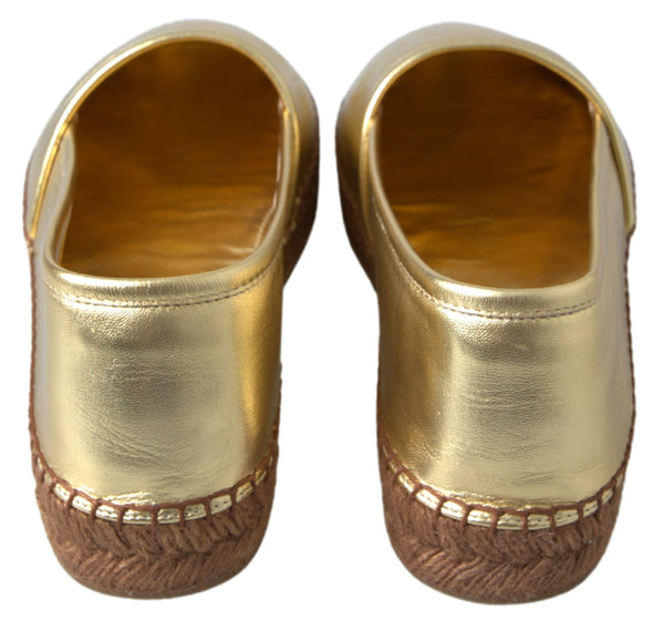 Dolce &amp; Gabbana Gold Nahka D&amp;G Loafers Flats Espadrille-kengät