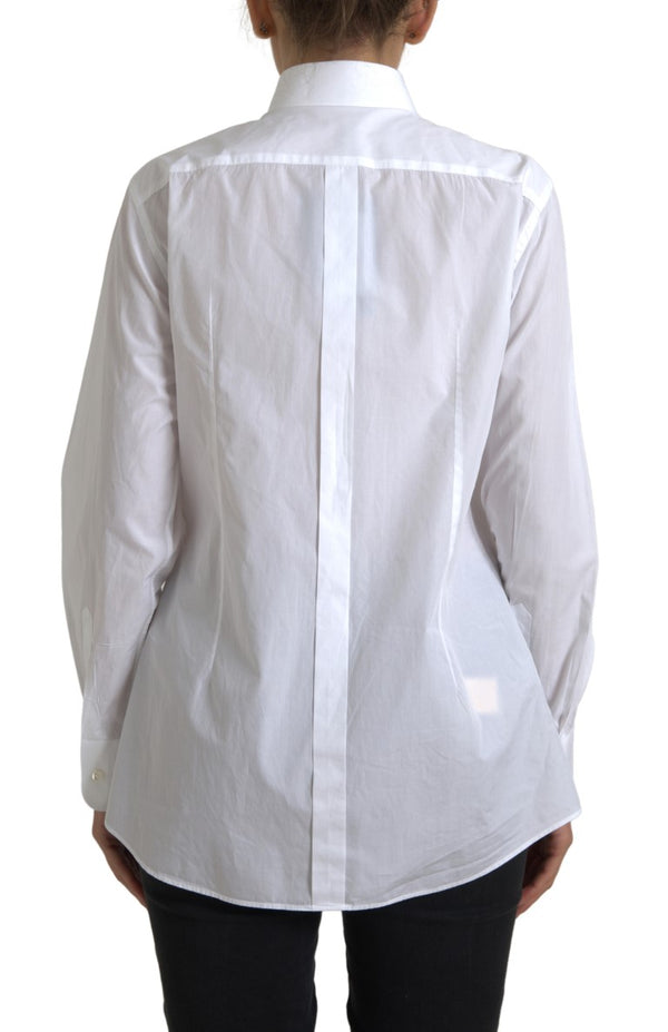 Dolce & Gabbana Elegant White Cotton Poplin Dress Shirt