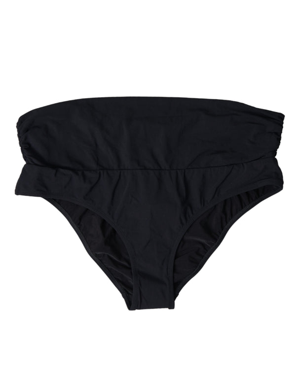 Dolce &amp; Gabbana Black Nylon Stretch Swimwear Slip Bottom Bikinit