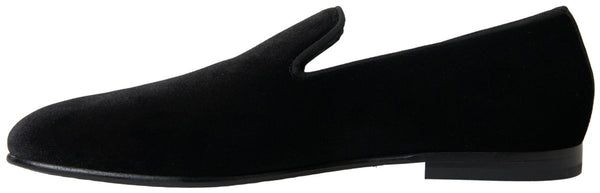 Dolce &amp; Gabbana Black Velvet Loafers juhlakengät