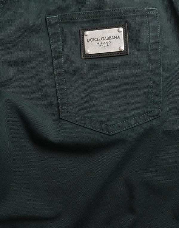 Dolce & Gabbana Elegant Green Skinny Cotton Jeans