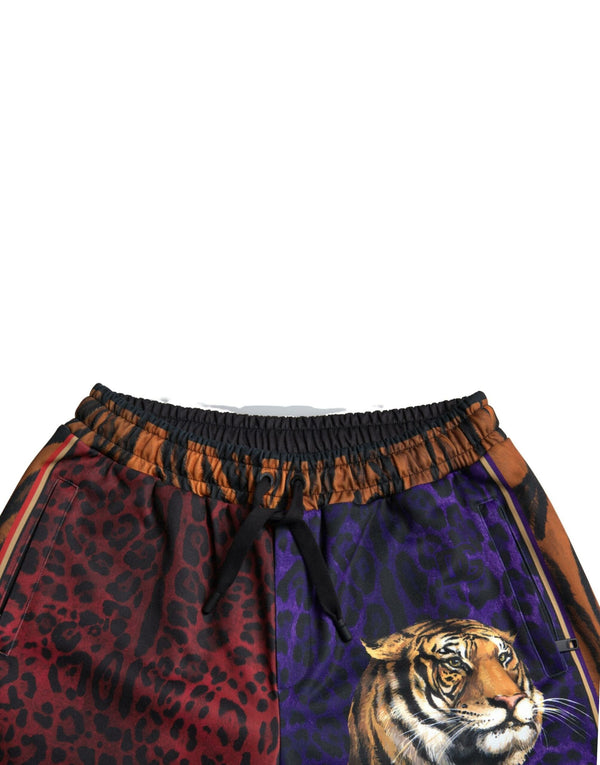 Dolce &amp; Gabbana Multicolor Tiger Print Miesten Bermuda Shortsit