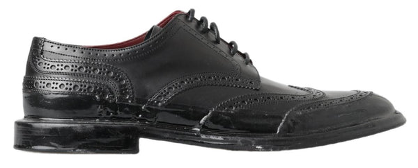 Dolce &amp; Gabbana mustat nahkaiset Oxford Wingtip -muodolliset derbykengät