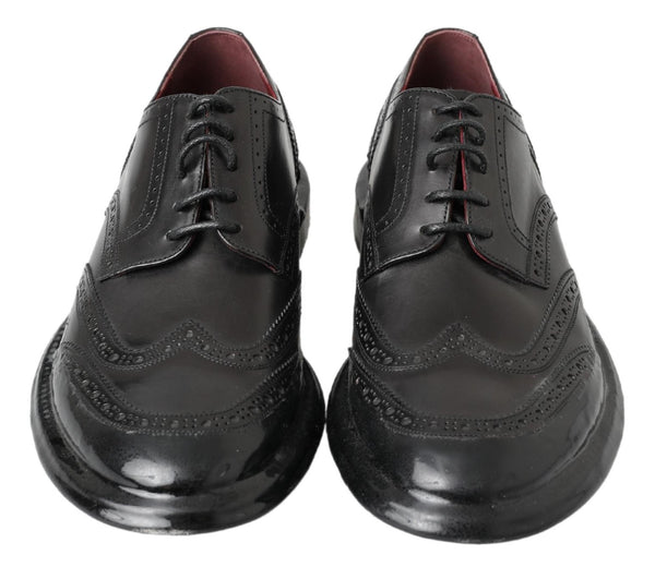 Dolce &amp; Gabbana mustat nahkaiset Oxford Wingtip -muodolliset derbykengät