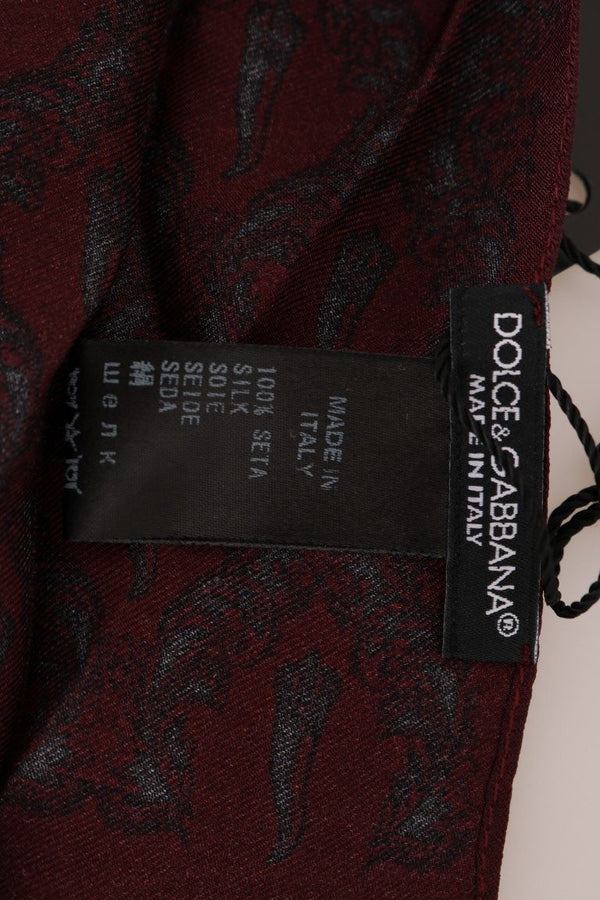 Dolce &amp; Gabbana Bordeaux Silk Crown Chili -huivi