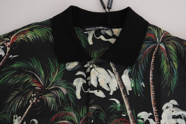 Dolce &amp; Gabbana Black Volcano Sicily lyhythihainen T-paita