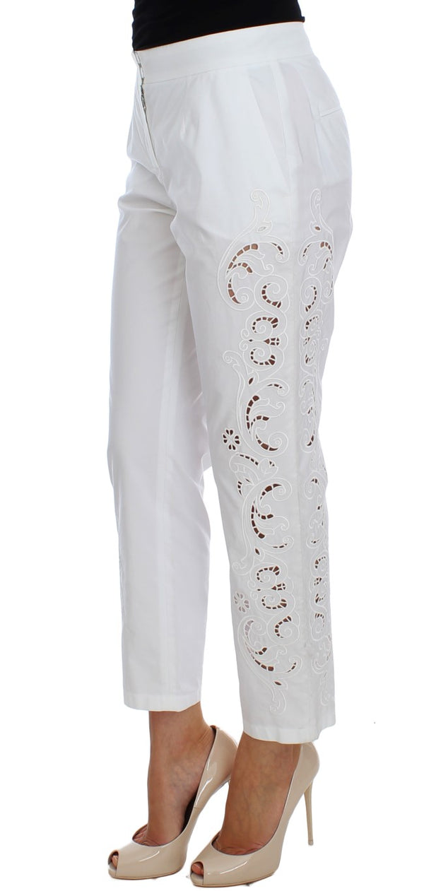 Dolce &amp; Gabbana valkoinen kukkaleikkausmekko Sisilia-housut