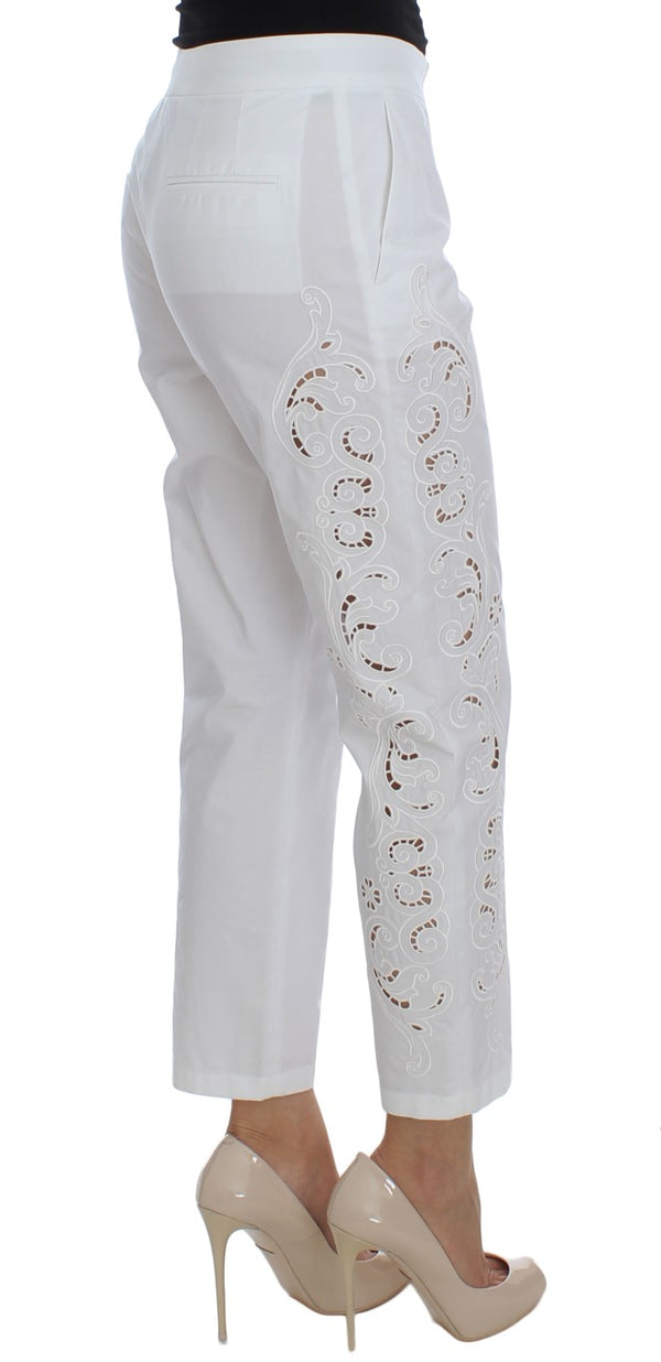 Dolce &amp; Gabbana valkoinen kukkaleikkausmekko Sisilia-housut