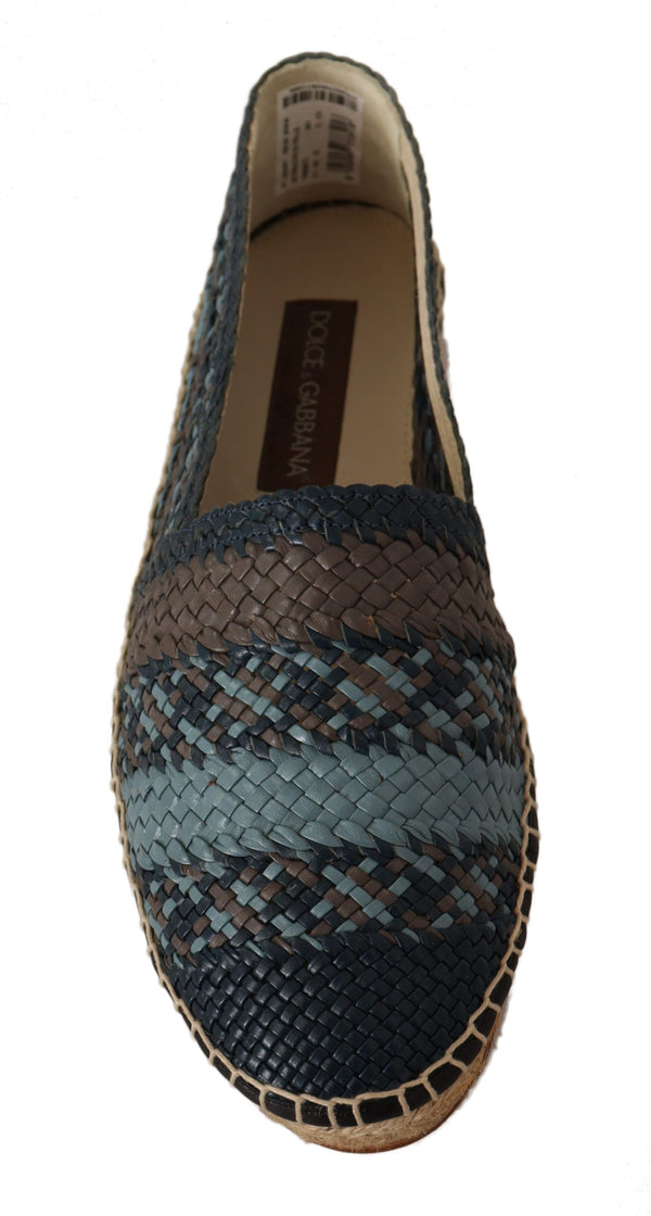 Dolce &amp; Gabbana Blue Grey Slip on Buffalo Espadrille -kengät